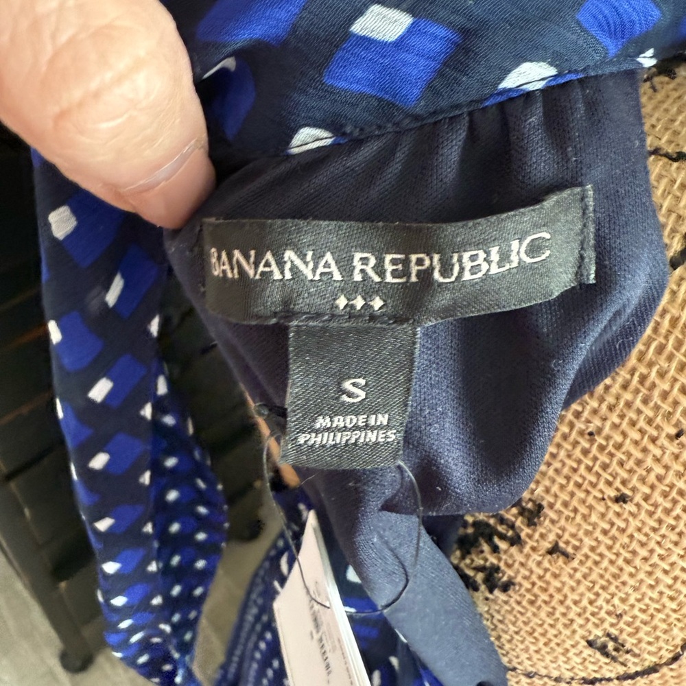 Banana Republic Navy Patterned Midi Dress - Picture 6 of 10